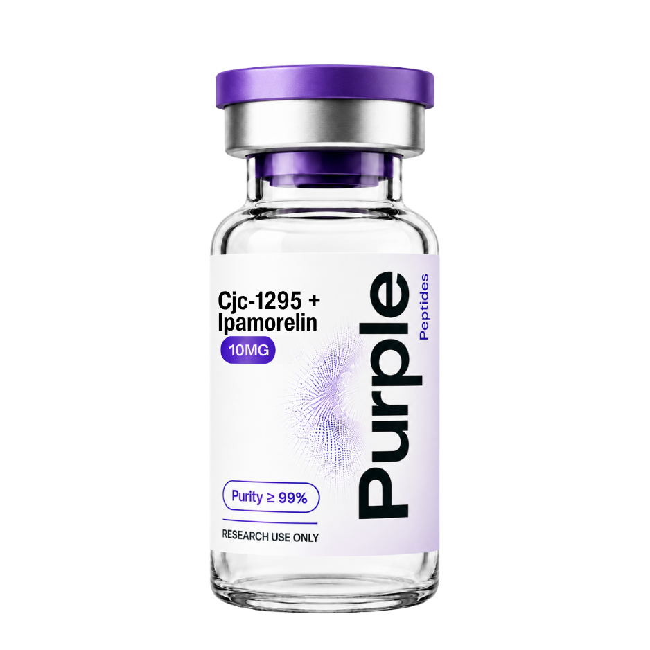 CJC-1295 + Ipamorelin 10 mg Purple Peptides research vial